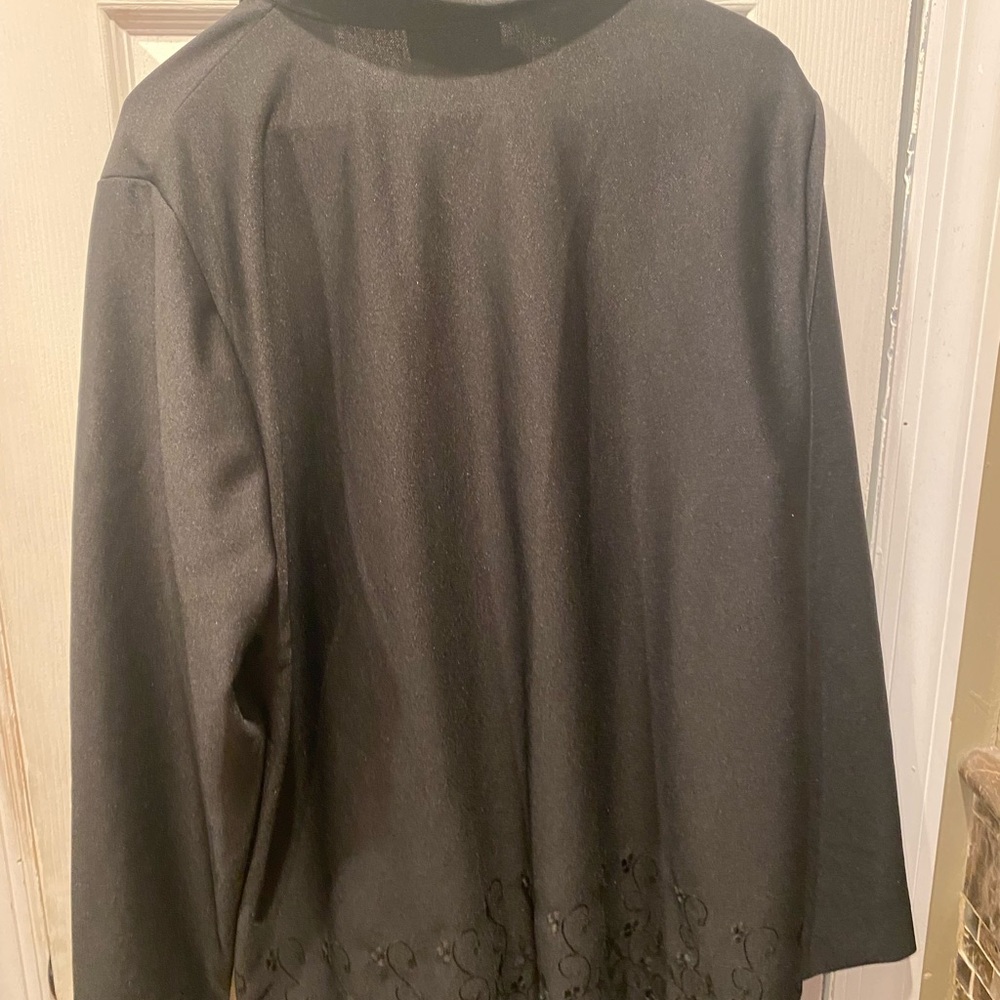 Vintage Button Down Blazer Patterned - Black Size 18 - Picture 2 of 4